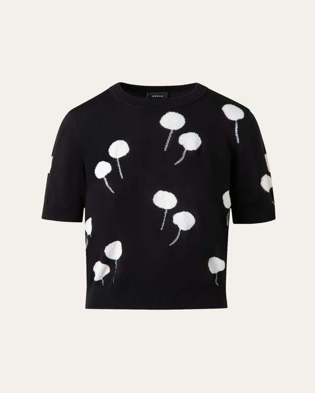 Windflower Short-Sleeve Cotton Sweater